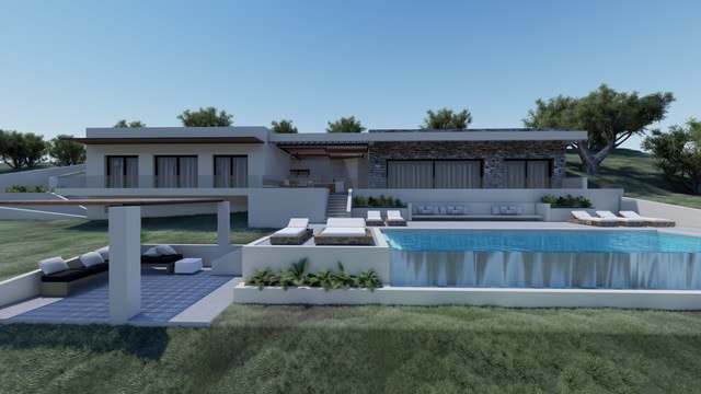 Impression of the Sea Front Villa in Perivolia, with pool and terrace